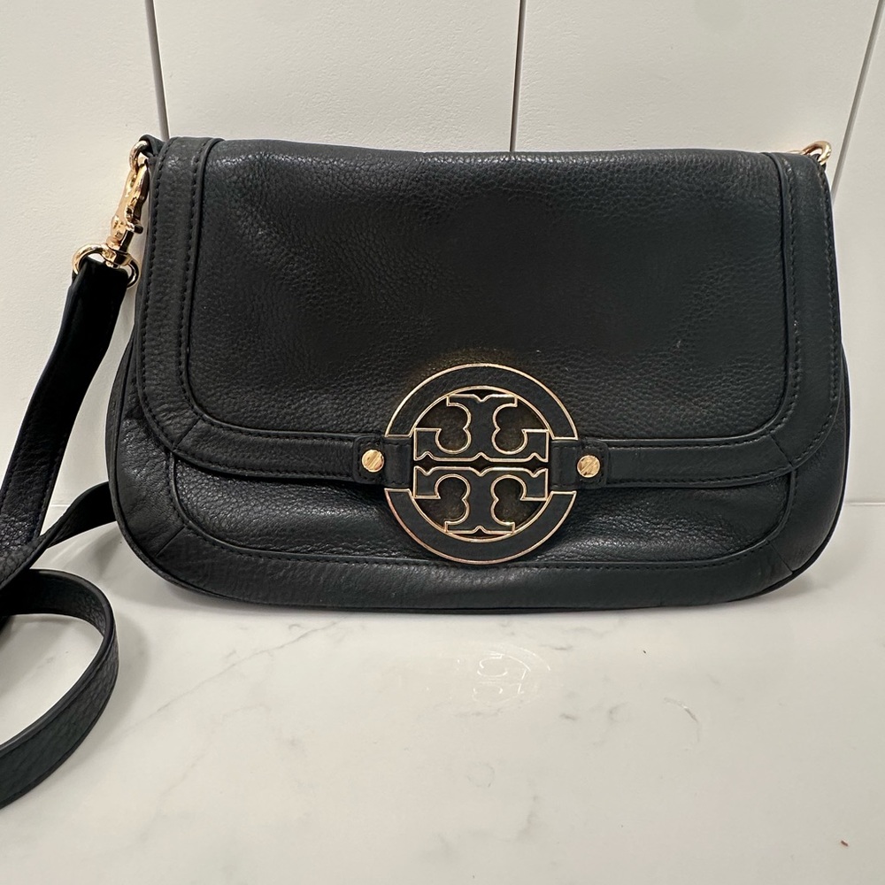 Black Leather Crossbody Bag